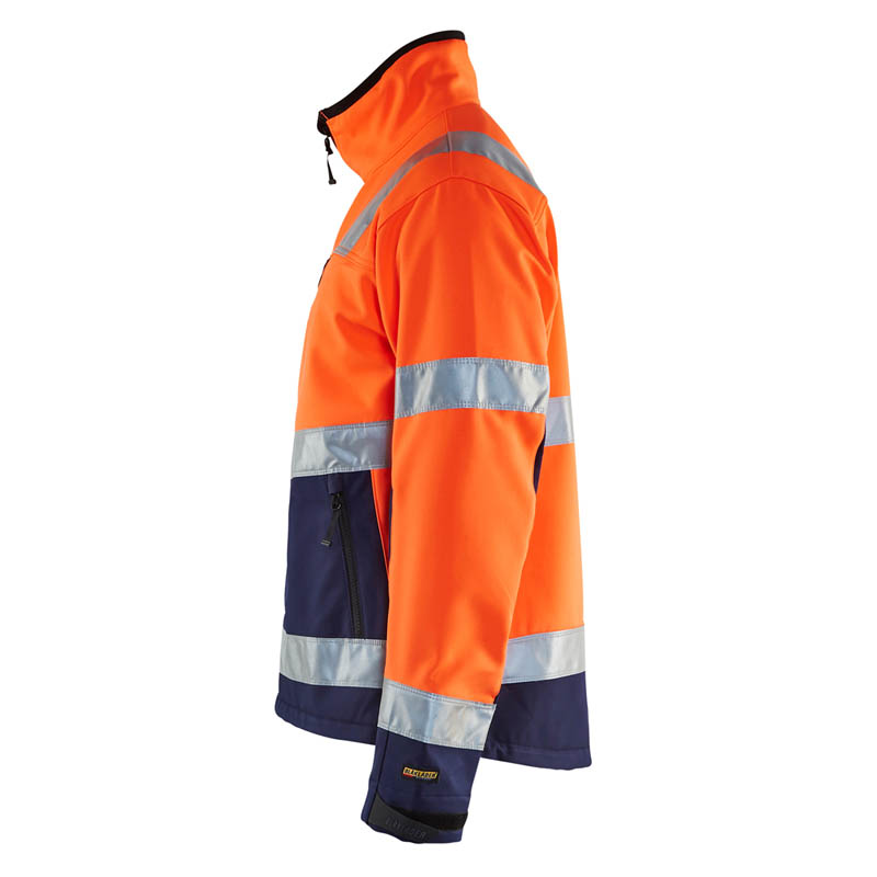 Blaklader High Vis Softshell Jacke High Vis Orange/Marinebla