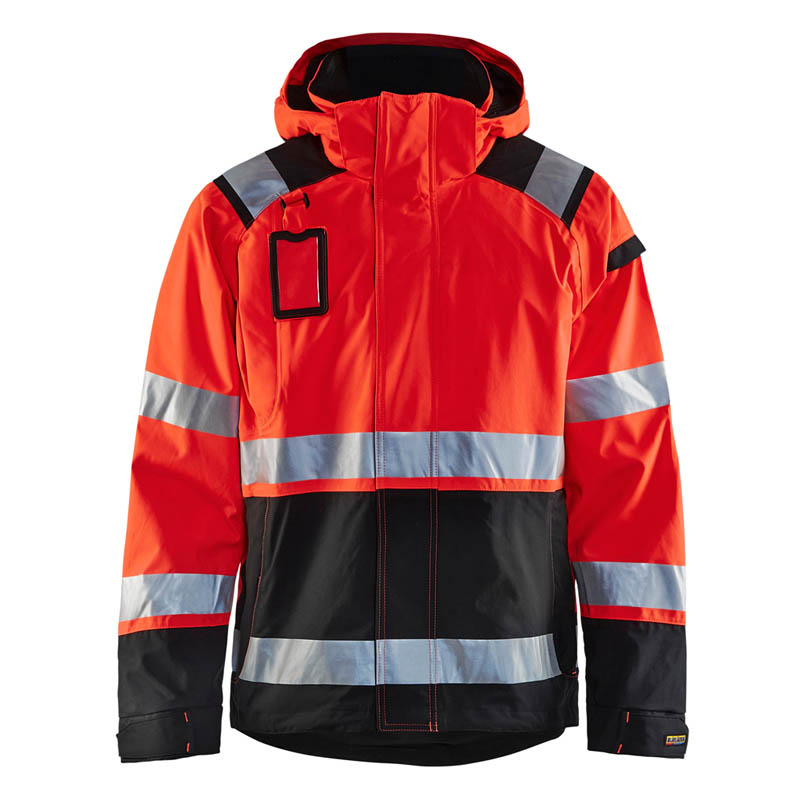 Blaklader High Vis Shell Jacke High Vis Rot/Schwarz 4XL