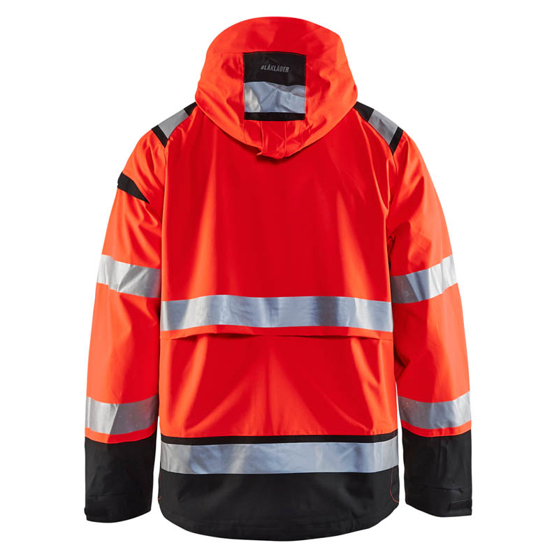 Blaklader High Vis Shell Jacke High Vis Rot/Schwarz 4XL