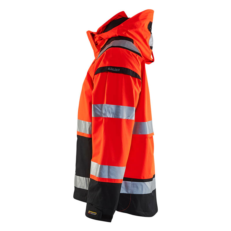 Blaklader High Vis Shell Jacke High Vis Rot/Schwarz 4XL