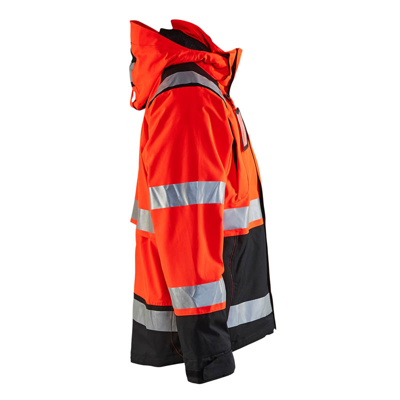 Blaklader High Vis Shell Jacke High Vis Rot/Schwarz 4XL