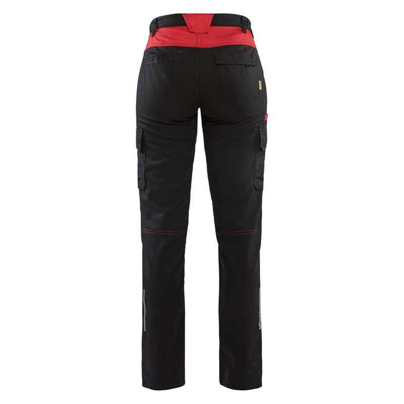 Blaklader Damen Industrie Arbeitshose Stretch Schwarz/Rot C3
