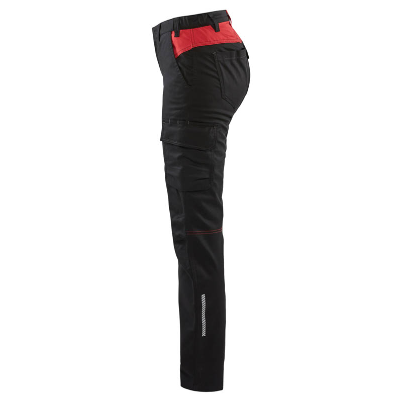 Blaklader Damen Industrie Arbeitshose Stretch Schwarz/Rot C3