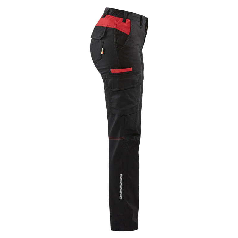 Blaklader Damen Industrie Arbeitshose Stretch Schwarz/Rot C3