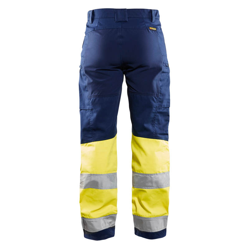 Blaklader Damen High Vis Arbeitshose mit Stretch Marineblau/