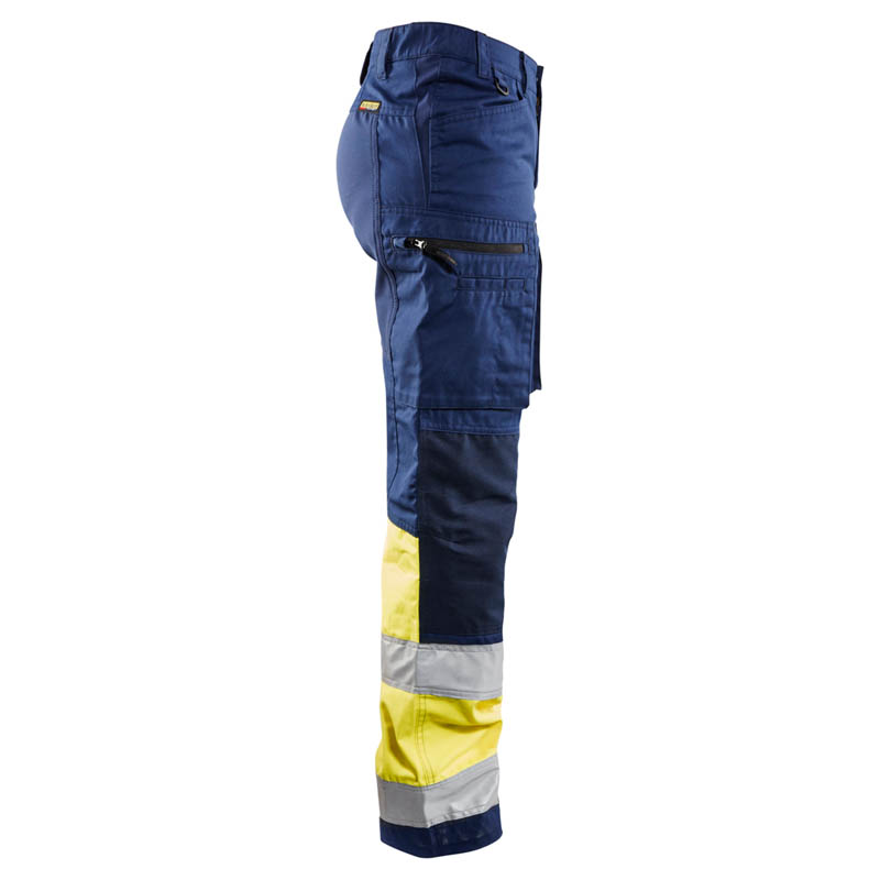 Blaklader Damen High Vis Arbeitshose mit Stretch Marineblau/