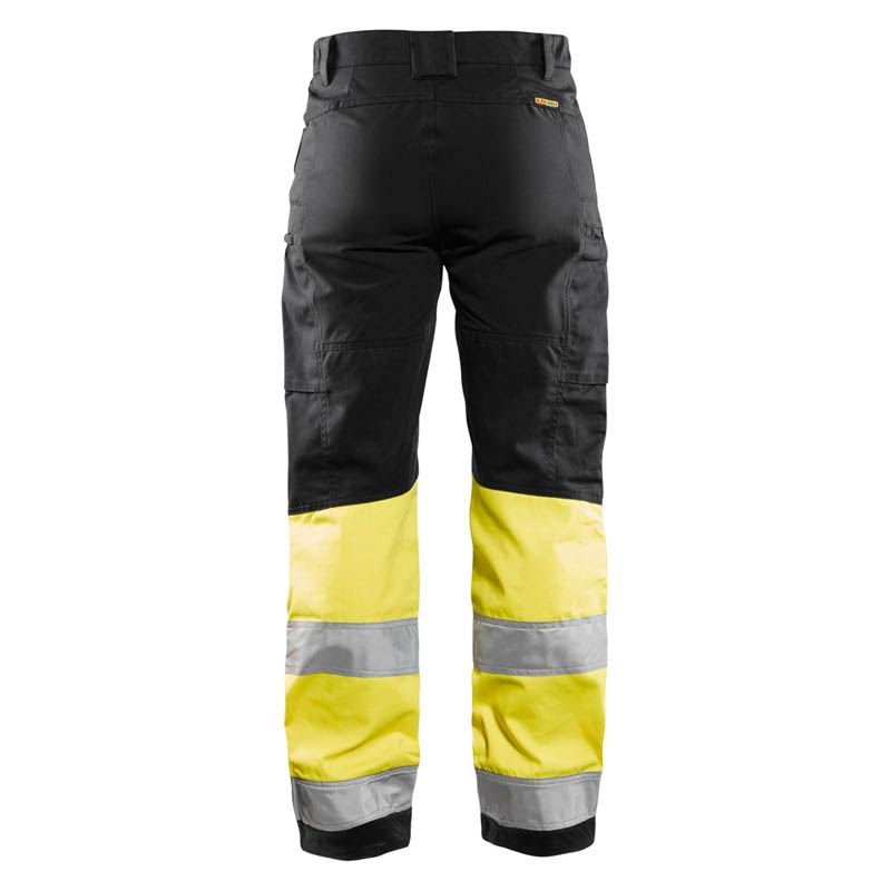 Blaklader Damen High Vis Arbeitshose mit Stretch Schwarz/Gel