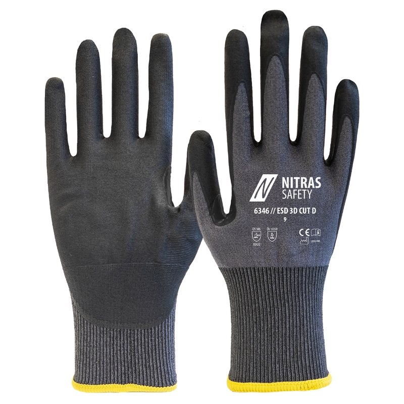 NITRAS ESD 3D CUT D, SchnittschutzHS, EN 388, OEKO-TEX, 10P