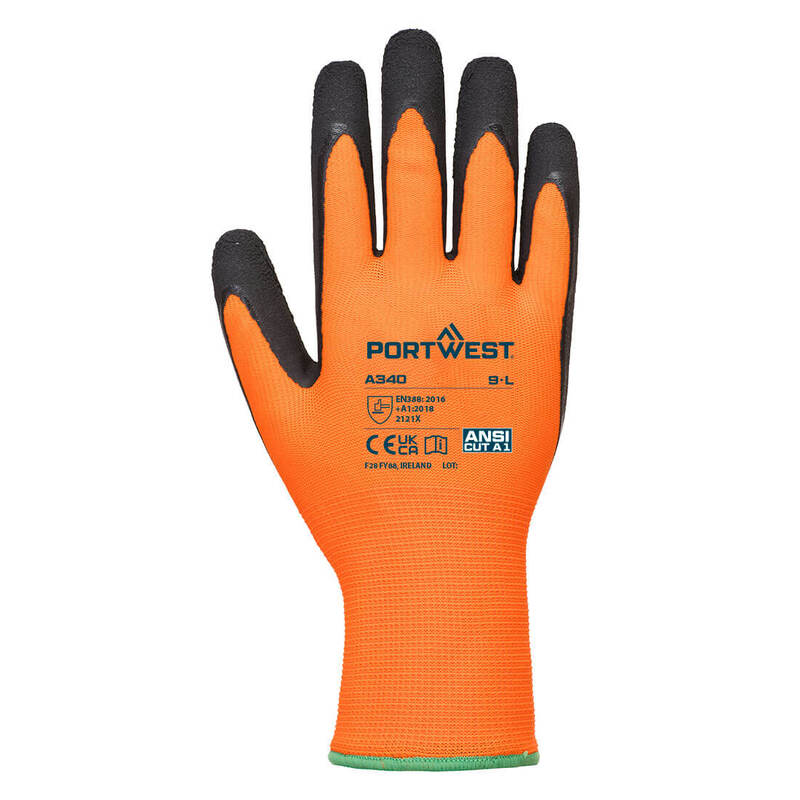Portwest Hi-Vis Grip Glove - Latex