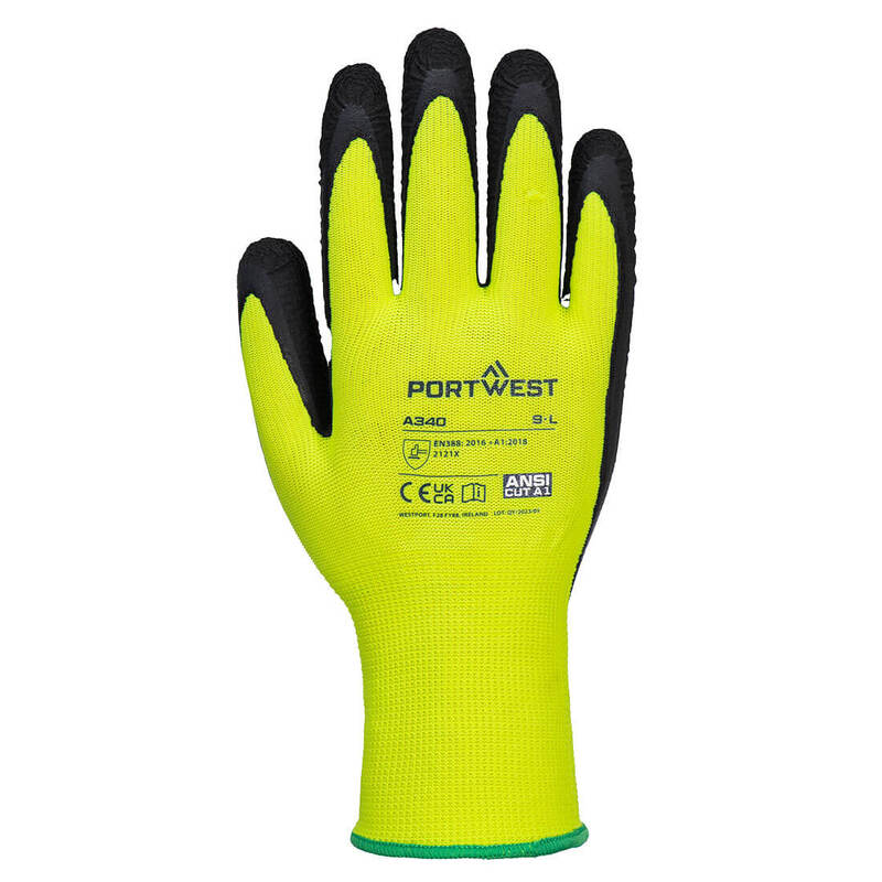 Portwest Hi-Vis Grip Glove - Latex