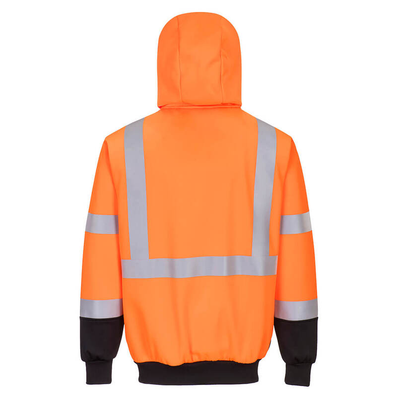 Portwest Hi-Vis Contrast Zipped Hoodie