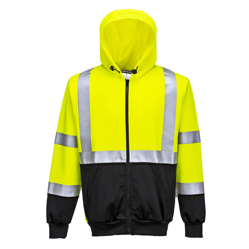 Portwest Hi-Vis Contrast Zipped Hoodie