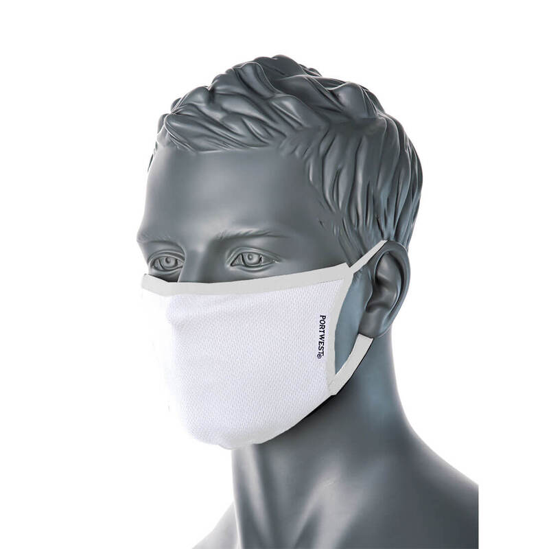 Portwest 3-Ply Anti-Microbial Fabric Face Mask (Pk25)