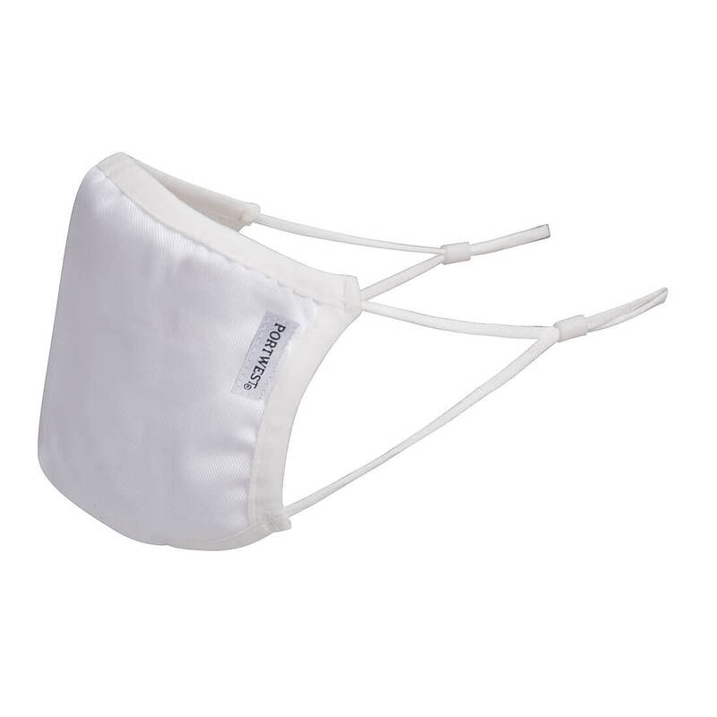 Portwest 3-Ply Anti-Microbial Fabric Face Mask (Pk25)