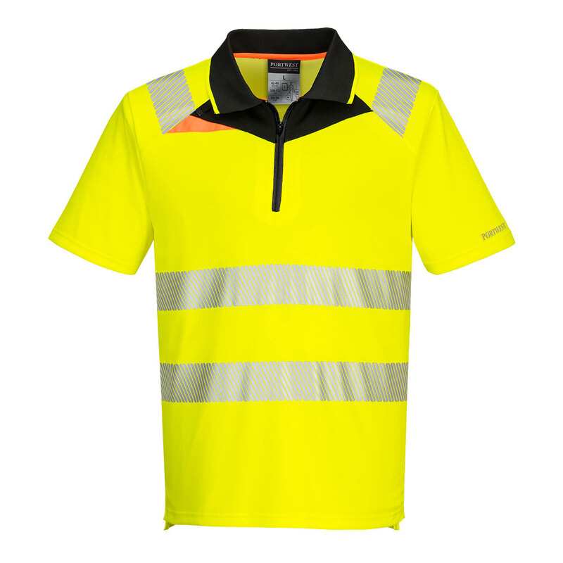 Portwest DX4 Hi-Vis Zip Polo Shirt S/S