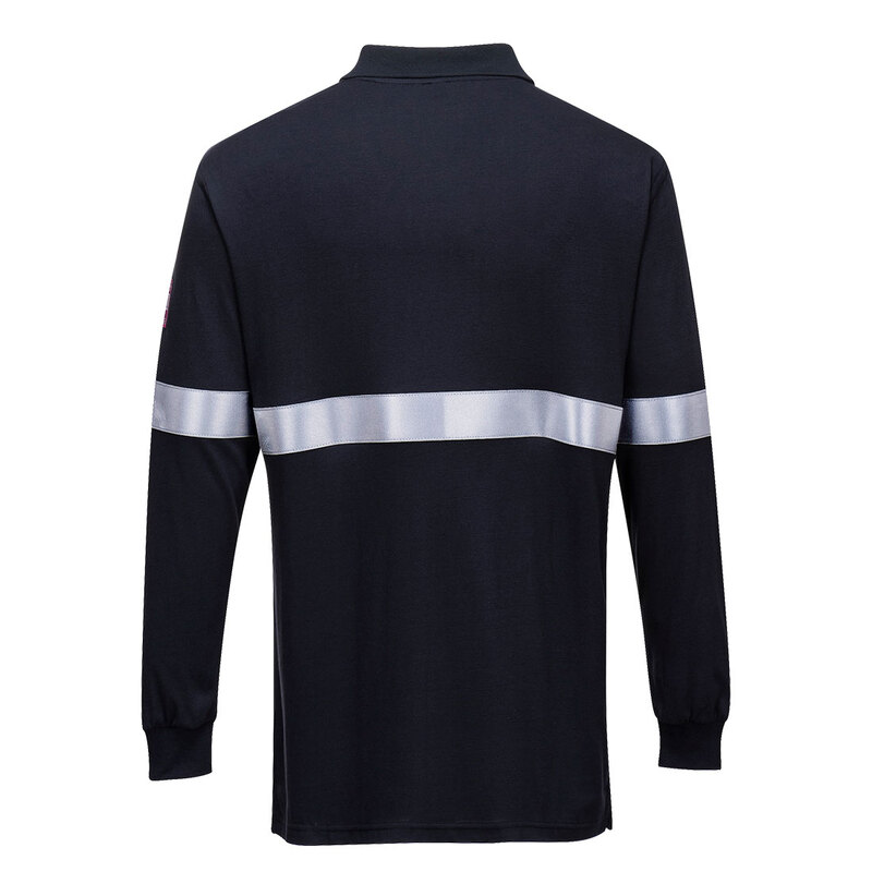 Portwest Flame Resistant Anti-Static Long Sleeve Polo Shirt 