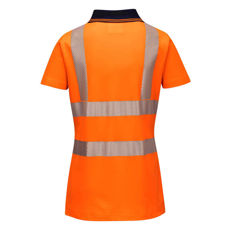 Portwest Hi-Vis Women's Cotton Comfort Pro Polo Shirt S/S 