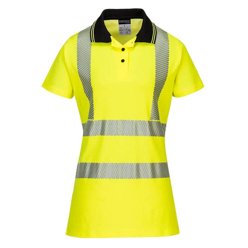 Portwest Hi-Vis Women's Cotton Comfort Pro Polo Shirt S/S 