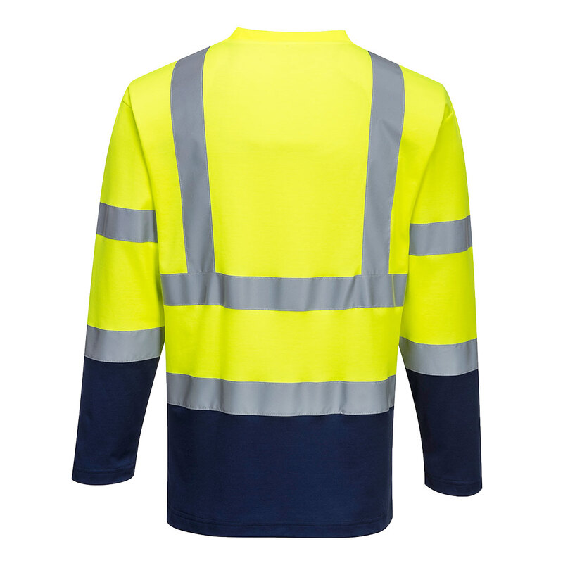 Portwest Hi-Vis Cotton Comfort Contrast T-Shirt L/S 