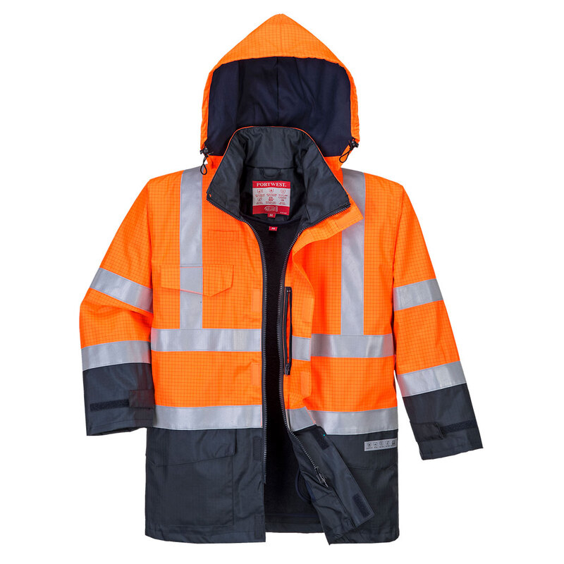 Portwest Bizflame Regen Warnschutz Multi-Norm Jacke