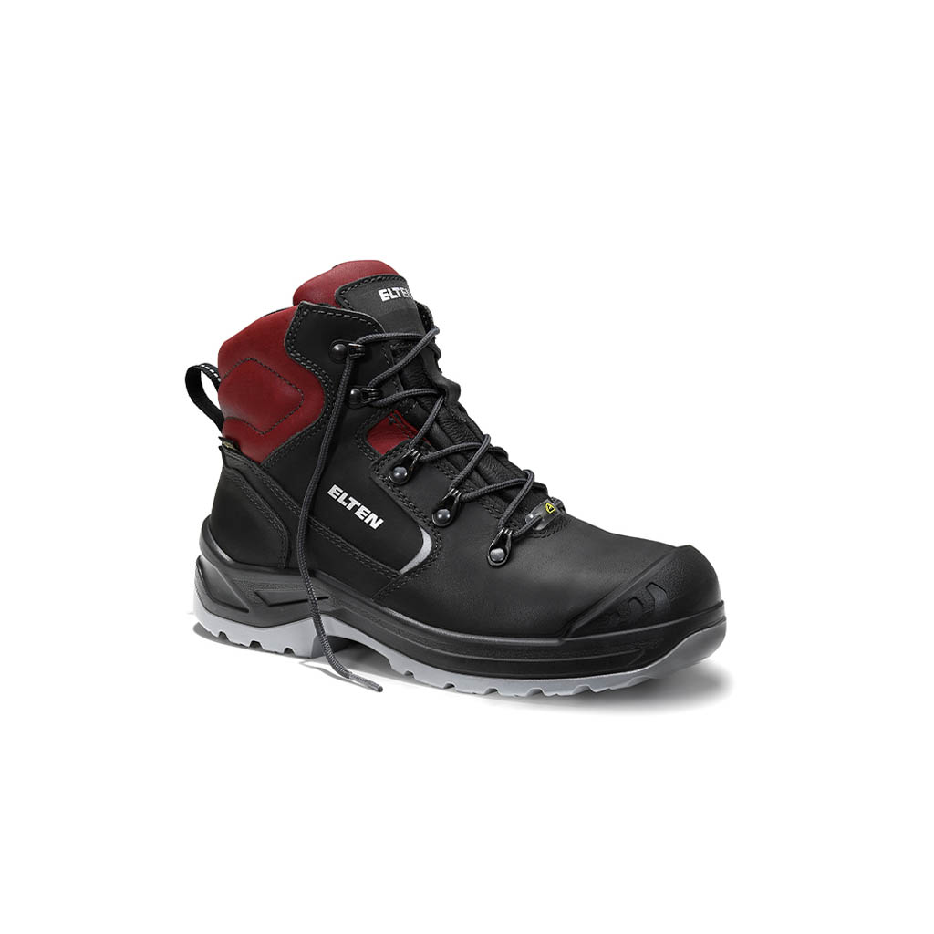 LENA CI S3 Sicherheitsstiefel black-red Mid Elten GTX ESD